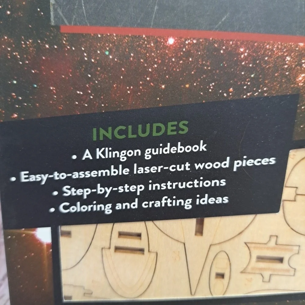 Star Yrek Klingon Bird Of Prey 3D Wood Model And Book